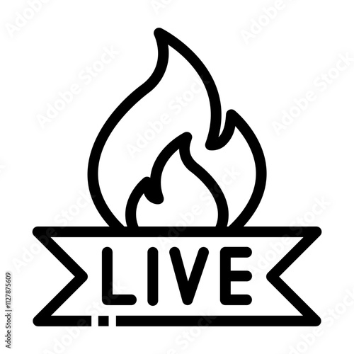 live streaming Line Icon