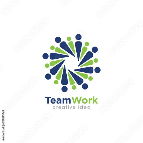 Creative Team Work Concept Logo Design Template