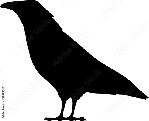 Bird Raven Crow Black Silhouette for Icon.