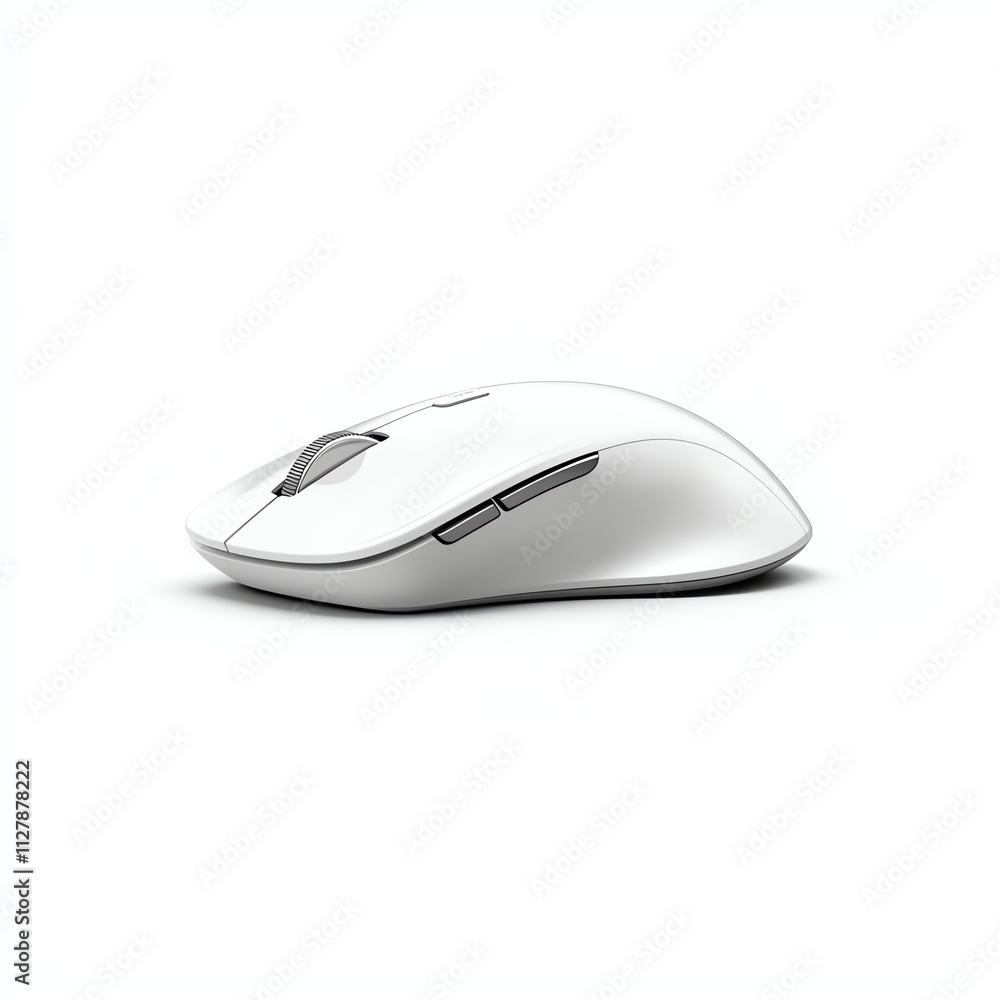 A sleek white computer mouse designed for comfort and precision in digital navigation. A sleek white computer mouse designed for comfort and precision in digital navigation.