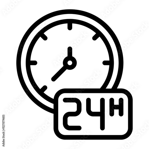 24 Hours line icon