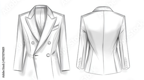 Ultra detailed, photorealistic fashion design sketch of a sleek sheath dress