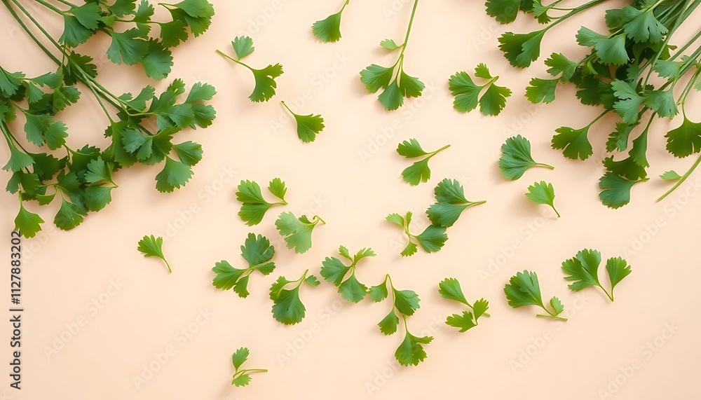 Cilantro Leaves Circular Arrangement Cilantro Leaves Circular Arrangement