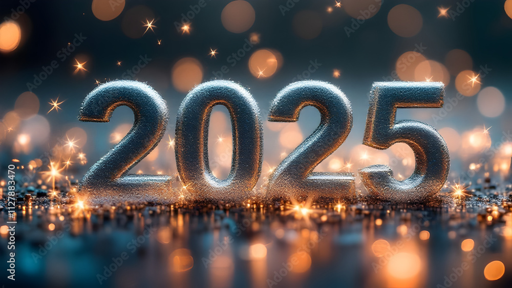 2025 new year 3d text on futuristic technology background. 2025 new year 3d text on futuristic technology background.