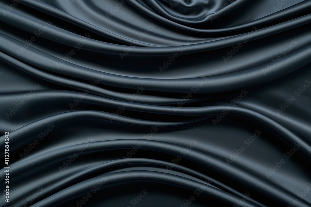 Fototapeta premium Sleek Charcoal Silk Abstract Background with Flowing Waves and Minimal Texture Design