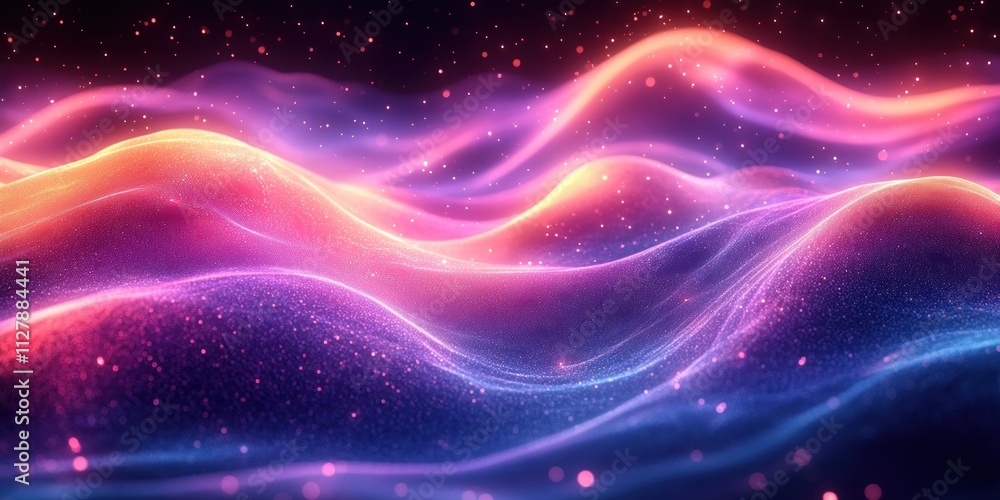 Neon Wave Abstract Background Futuristic Digital Art with Flowing Lines and Gradient Texture Neon Wave Abstract Background Futuristic Digital Art with Flowing Lines and Gradient Texture