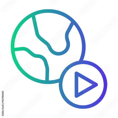 live streaming global Line Gradient Icon