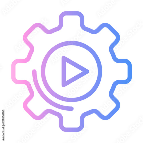 streaming settings Line Gradient Icon