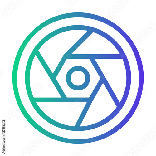 camera lens Line Gradient Icon