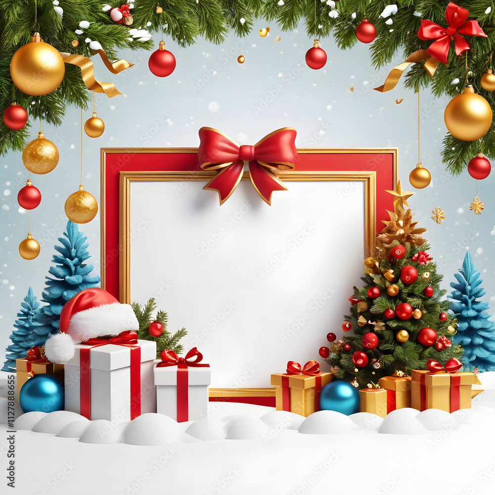 Merry Christmas greetings Happy New Year wishes and Xmas elegant Christmas card, banner, floral frames, gift boxes, Santa Claus, Christmas decor and blank card on a white background. Space for text. Merry Christmas greetings Happy New Year wishes and Xmas elegant Christmas card, banner, floral frames, gift boxes, Santa Claus, Christmas decor and blank card on a white background. Space for text.