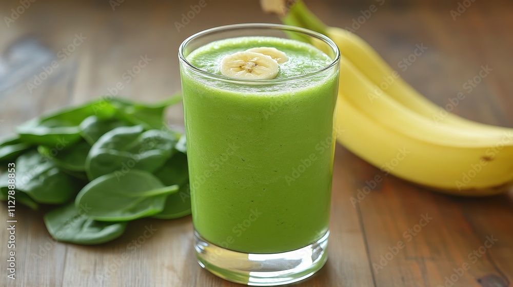 Refreshing Green Smoothie with Banana and Spinach Refreshing Green Smoothie with Banana and Spinach
