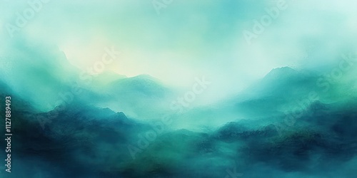 Abstract watercolor background of turquoise and emerald green with smooth transitions and soft gradient in ethereal lighting photo