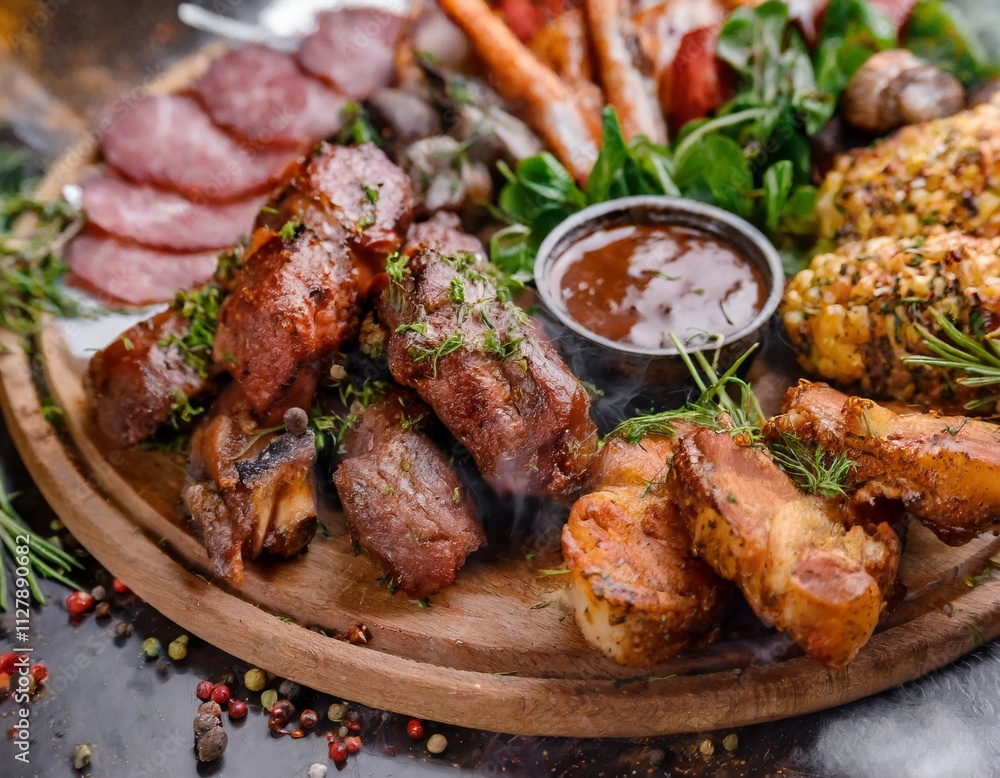 Gourmet Barbecue Platter: Smoky and Flavorful Delights Gourmet Barbecue Platter: Smoky and Flavorful Delights