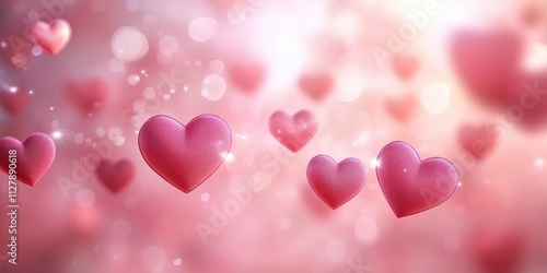 Romantic Floating Hearts Background for Love Celebrations and Festive Events photo