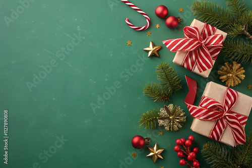 christmas wreath with ribbon