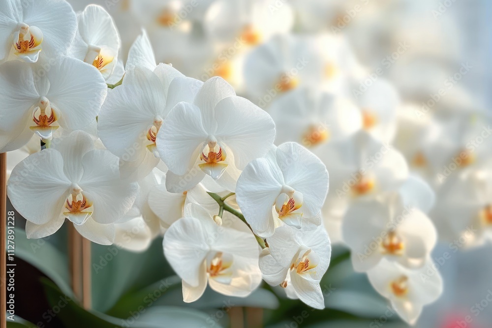 White Orchids Close-Up in Soft Natural Light White Orchids Close-Up in Soft Natural Light