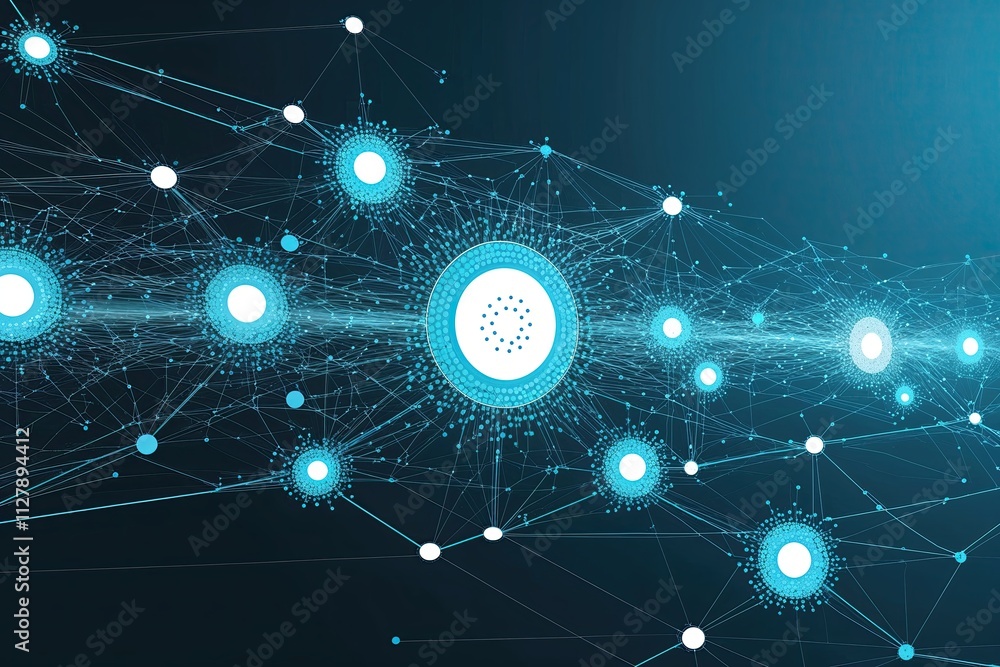 Visualizing Digital Data Movement and Technology Networks through Interconnected Dots and Lines Visualizing Digital Data Movement and Technology Networks through Interconnected Dots and Lines