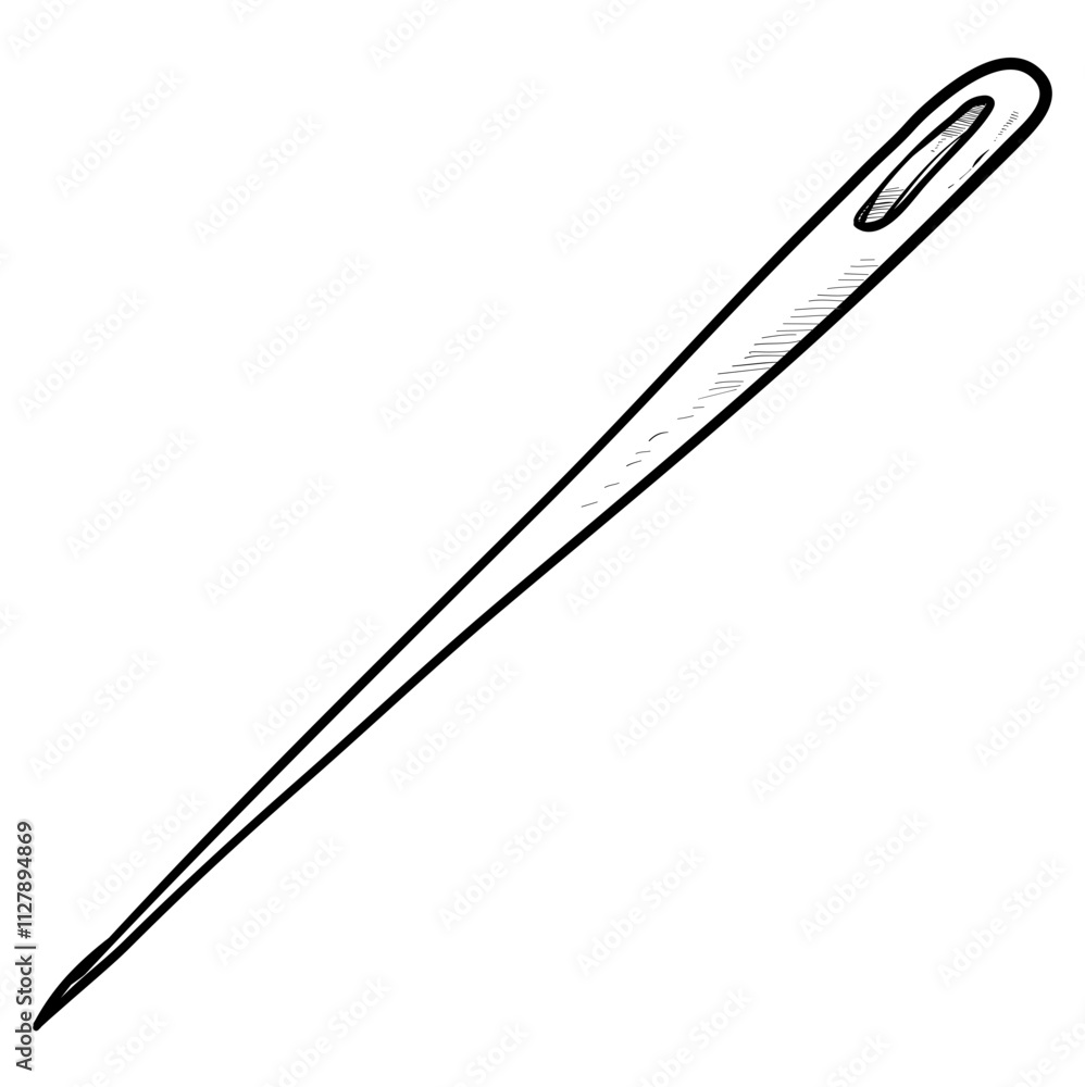 Sewing Needle Handdrawn Illustration Sewing Needle Handdrawn Illustration