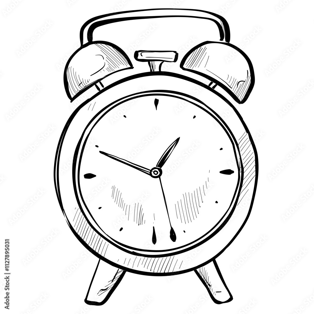 alarm clock handdrawn illustration alarm clock handdrawn illustration