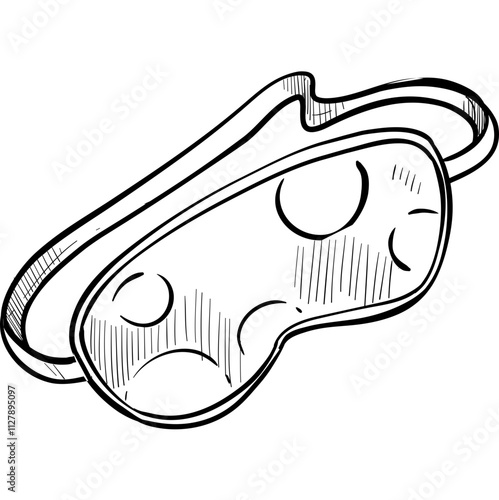 sleeping eye mask handdrawn illustration