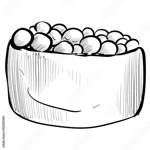 fish egg sushi handdrawn illustration