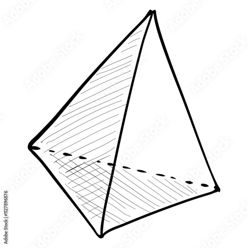 triangular pyramid handdrawn illustration