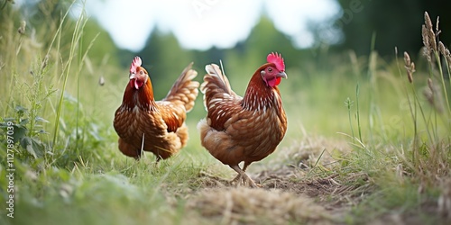 rooster in the grass