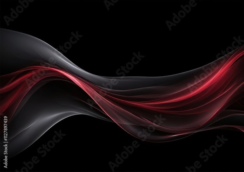 Abstract Dark Red and Grey Waves. Luxurious Flowing Design for Modern Art. Perfect for luxury branding, modern decor or artistic projects