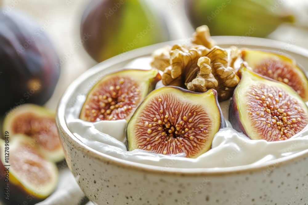 Delicious greek yogurt bowl with honey and walnuts captured in a kitchen setting showcasing nutrition and flavorful ingredients inviting and fresh viewpoint Delicious greek yogurt bowl with honey and walnuts captured in a kitchen setting showcasing nutrition and flavorful ingredients inviting and fresh viewpoint