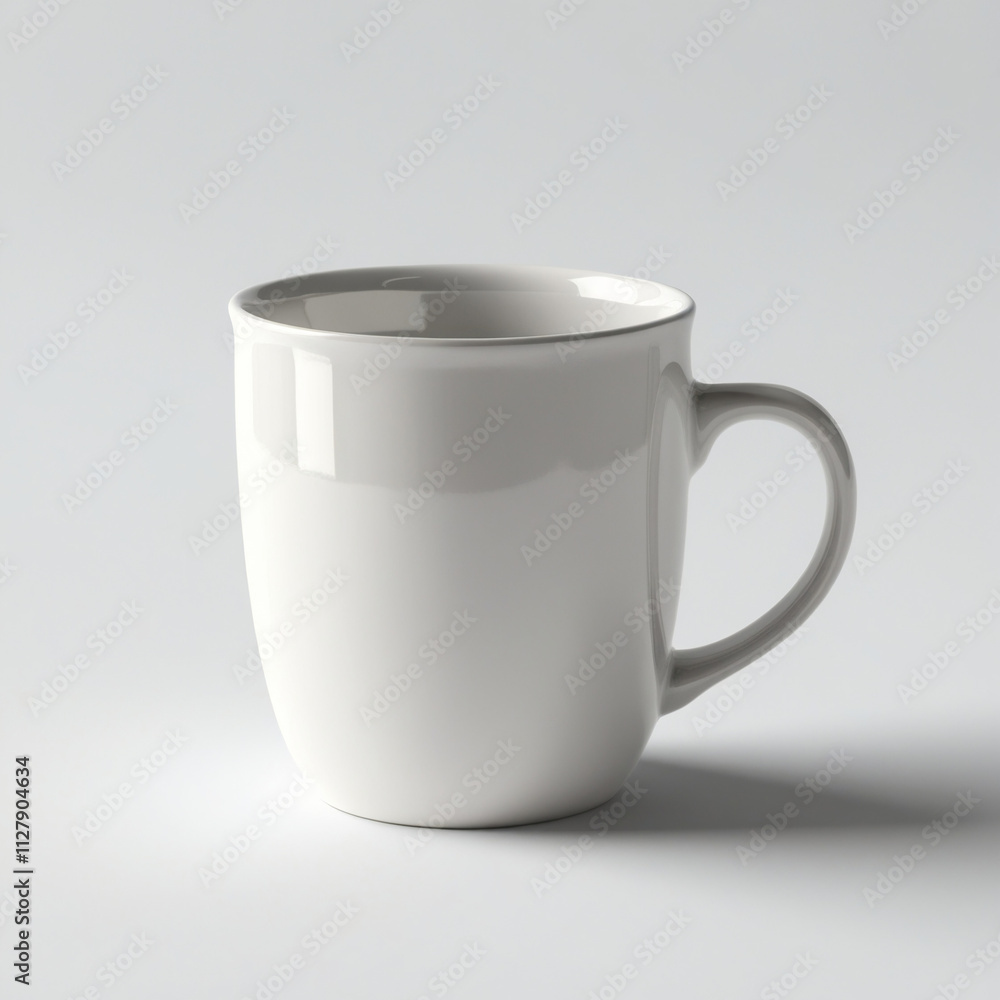 AI generative. Illustration a mug ceramic white color with white background. 1 AI generative. Illustration a mug ceramic white color with white background. 1
