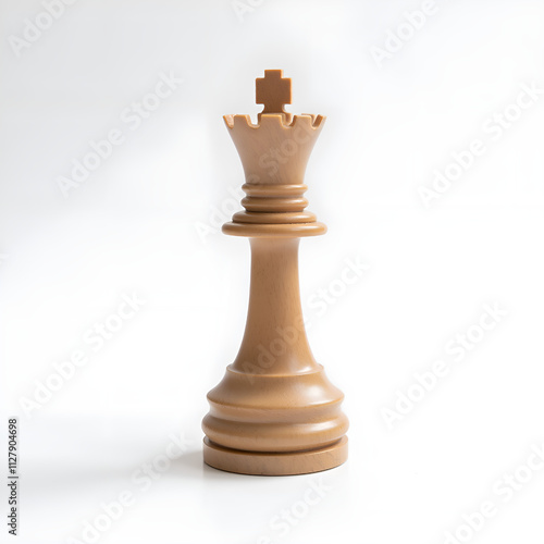 Elegant wooden chess king piece symbolizing strategy and leadership in a minimalistic setting, photography of still life concept.