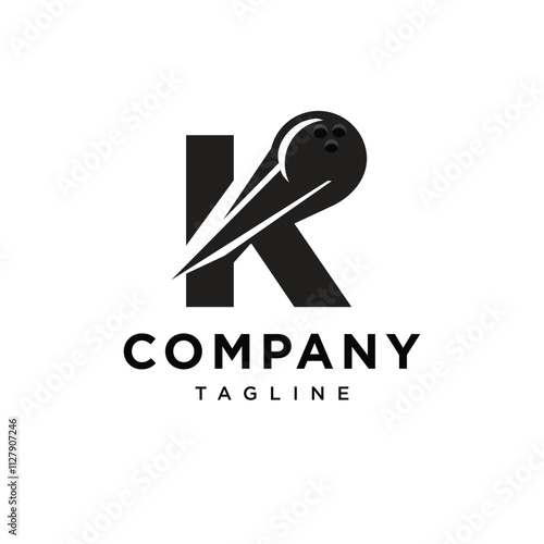 Letter K Bowling Logo Icon Vector