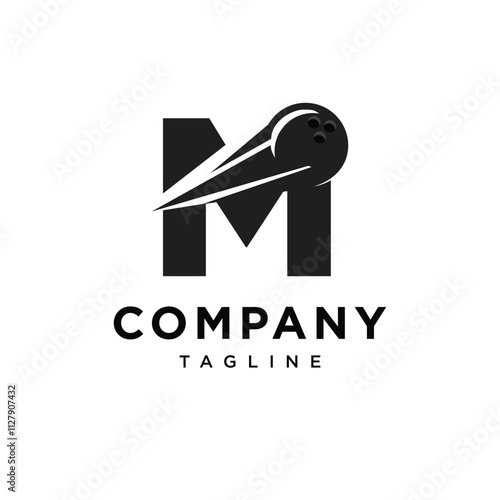 Letter M Bowling Logo Icon Vector