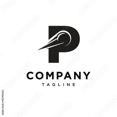 Letter P Bowling Logo Icon Vector