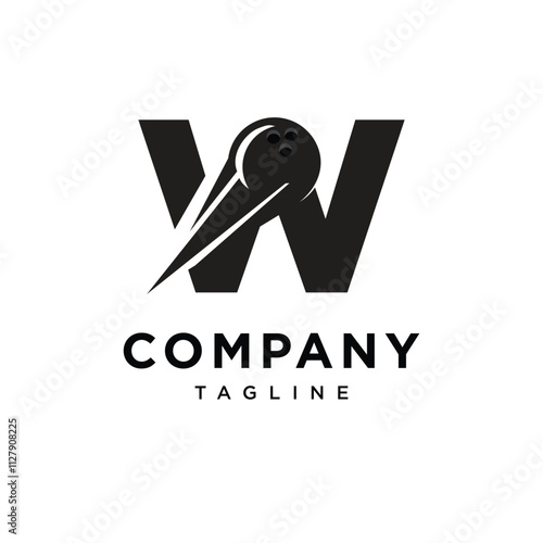 Letter W Bowling Logo Icon Vector