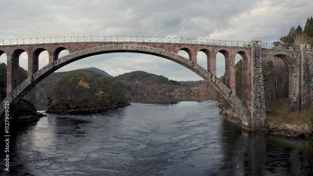 Skodje, Norway, Scenic Drive Across Bridge with Fjord and Mountain Views Skodje, Norway, Scenic Drive Across Bridge with Fjord and Mountain Views