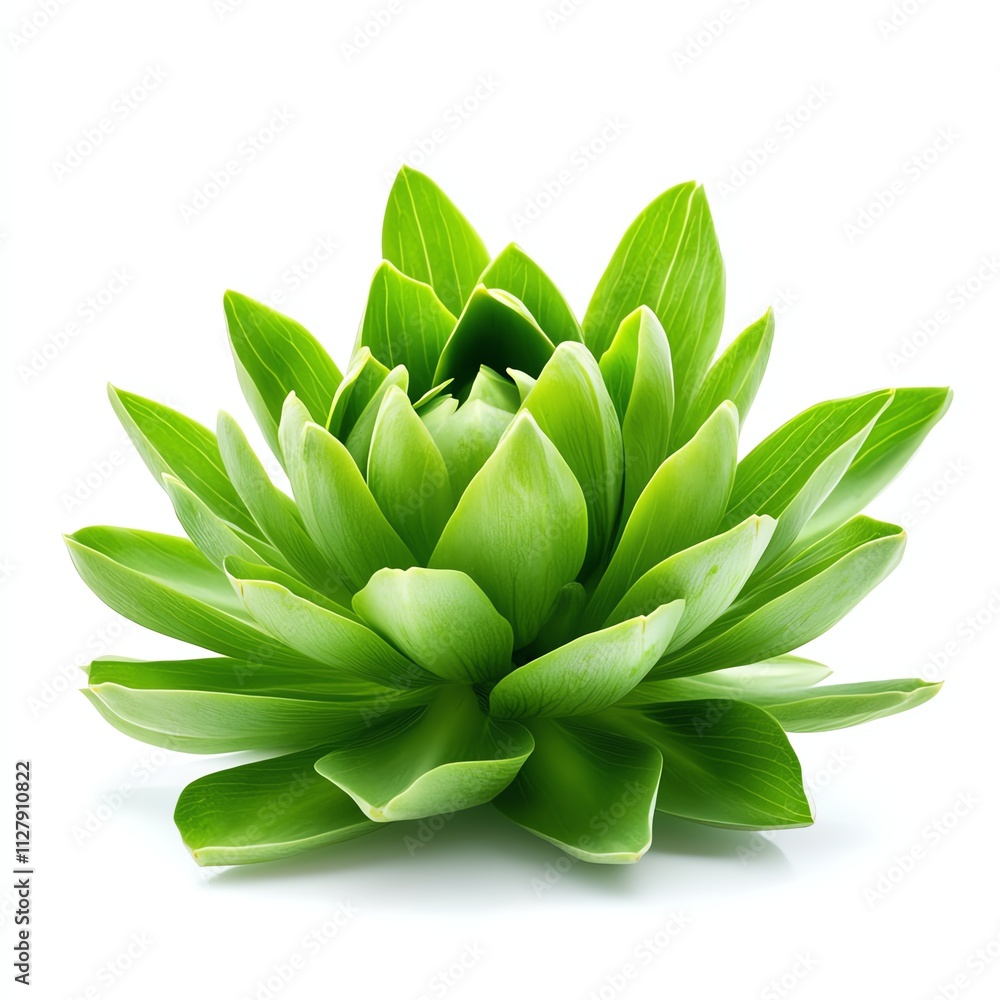 Vibrant green succulent plant on a white isolated background. Vibrant green succulent plant on a white isolated background.