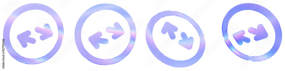 Set of 4 3d glass switch arrow outline shape with aberration effect isolated on a transparent background. Blue tone. 3d transparent elements for graphic design. Set of 4 3d glass switch arrow outline shape with aberration effect isolated on a transparent background. Blue tone. 3d transparent elements for graphic design.