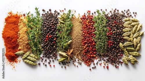 Fototapeta Naklejka Na Ścianę i Meble -  Aromatic spices and herbs arrangement.