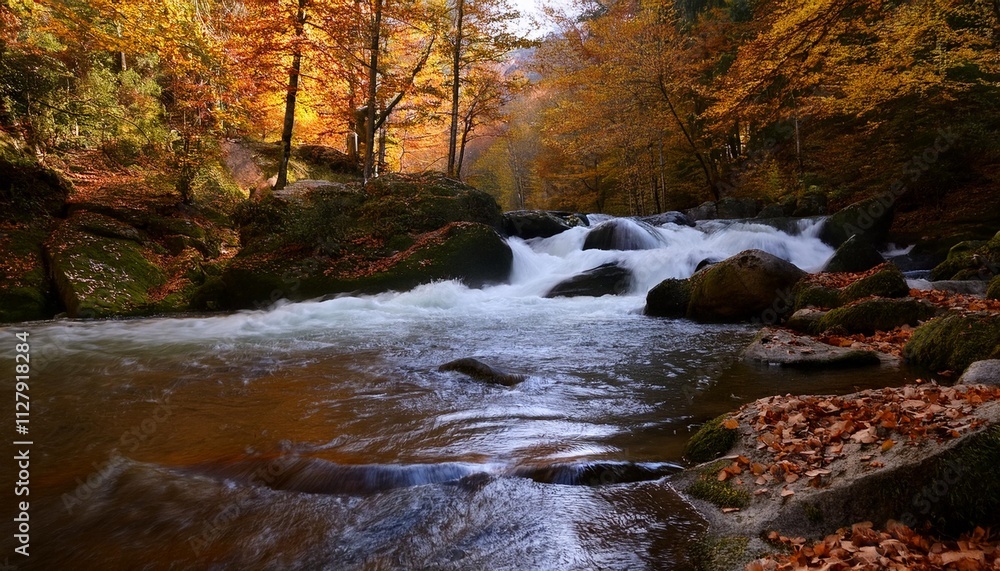 Cascading Rivers in Autumn Forests: Seasonal Nature Charm Cascading Rivers in Autumn Forests: Seasonal Nature Charm