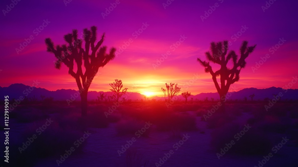 68.A peaceful sunrise scene in Joshua Tree National Park, with the iconic Joshua trees dotting the arid landscape. The desert is illuminated by the early morning sun, casting long shadows and a warm 68.A peaceful sunrise scene in Joshua Tree National Park, with the iconic Joshua trees dotting the arid landscape. The desert is illuminated by the early morning sun, casting long shadows and a warm