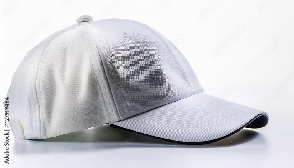 White baseball caps mockup on a white background White baseball caps mockup on a white background