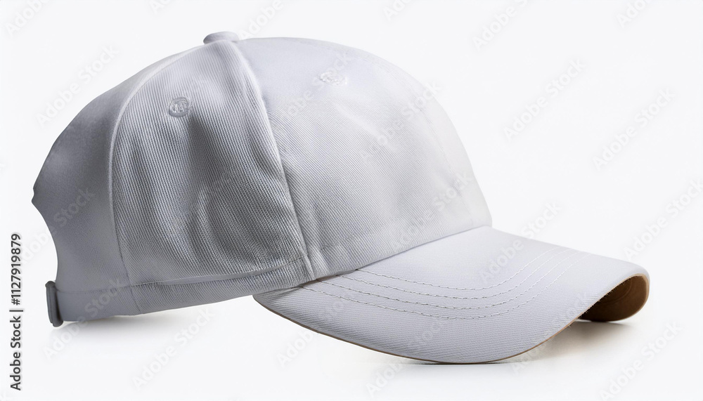 White baseball caps mockup on a white background White baseball caps mockup on a white background