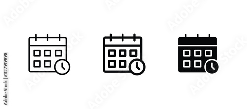 Calendar icon set vector illustration