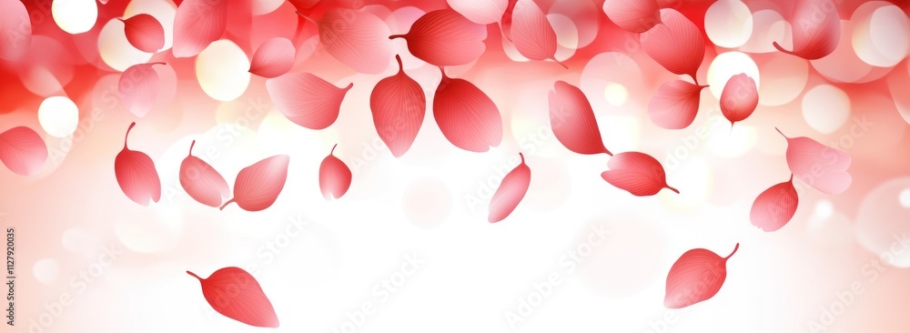 Falling red petals on bokeh background. Falling red petals on bokeh background.