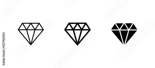 Diamond icon set vector