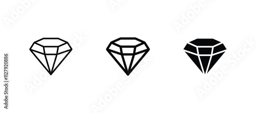 Diamond icon set vector
