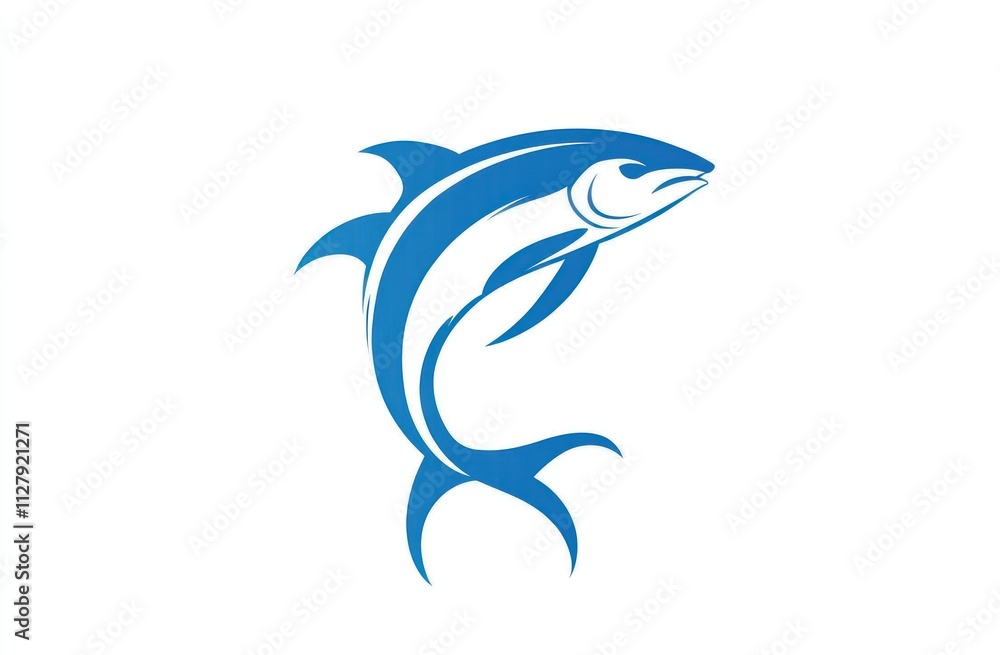 Leaping blue tuna fish illustration. Leaping blue tuna fish illustration.