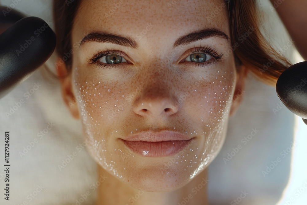 A Portrait of a Woman Receiving a Diamond Microdermabrasion Treatment A Portrait of a Woman Receiving a Diamond Microdermabrasion Treatment