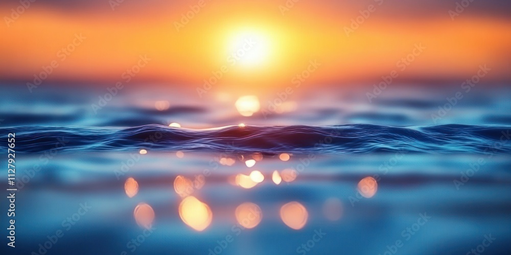 Tranquil Sunset Reflections on Serene Water Surface Tranquil Sunset Reflections on Serene Water Surface